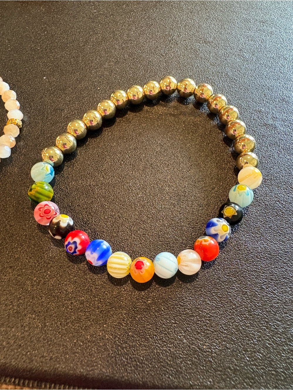 Gold and Multicolor Beaded Stackable Women’s Bracelet Set - Picture 3 of 8